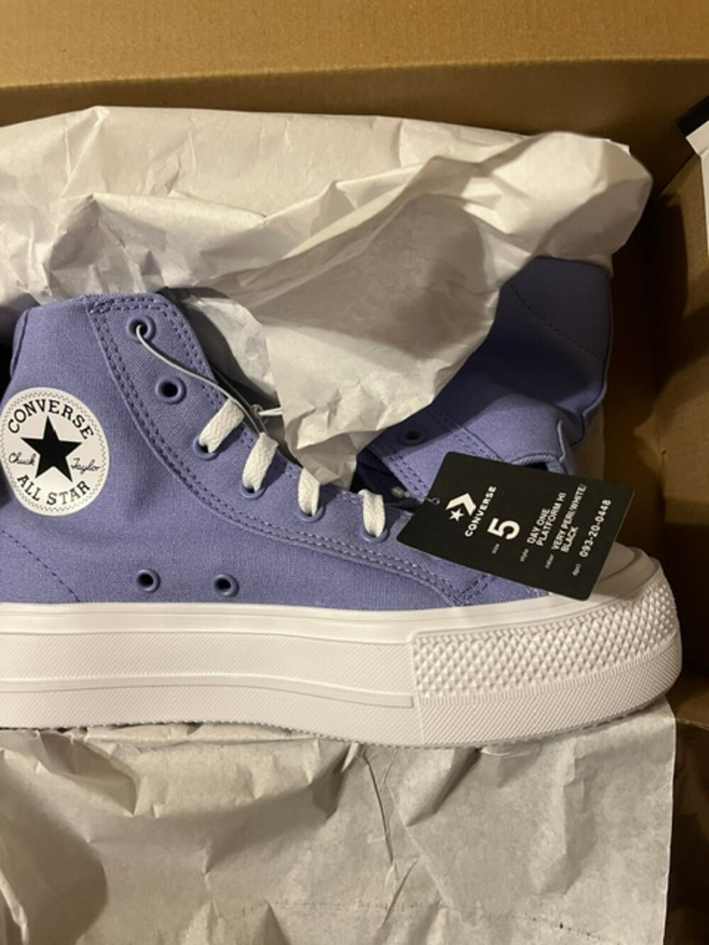Converse Chuck Taylor All Star Platform Hi Top Sneakers Purple Kids Size 5